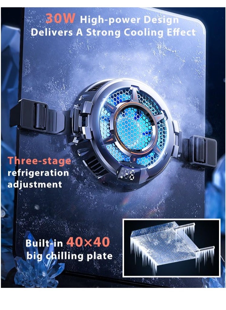 XiuWoo - iPad Cooler, Magnetic Tablet Cooler for ipad Surface pro Samsung Tab Steam Deck, Magsafe Compatible, Ipad Cooling Fan with Temperature Display for Mobile Gaming, Tiktok Live Streaming - Image 1