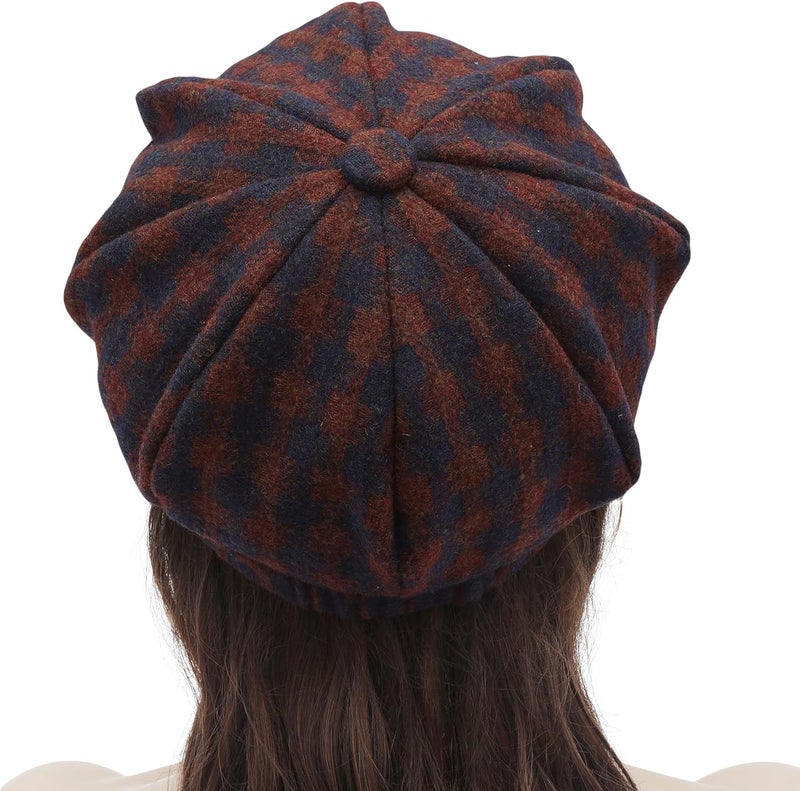 ZLYC Womens Classic Newsboy Caps Visor 8 Panel Gatsby Cabbie Hat - Image 3