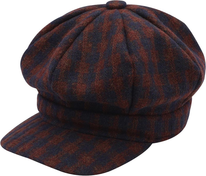 ZLYC Womens Classic Newsboy Caps Visor 8 Panel Gatsby Cabbie Hat - Image 1