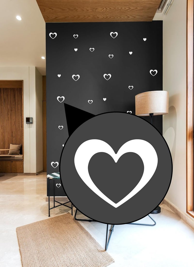 WallDesign Heart Pattern White Colour Set of 84 Peel and Stick Wall Decals for Bedroom, Kids Room, Hall, Home Décor, Living Room-Vinyl - Image 1
