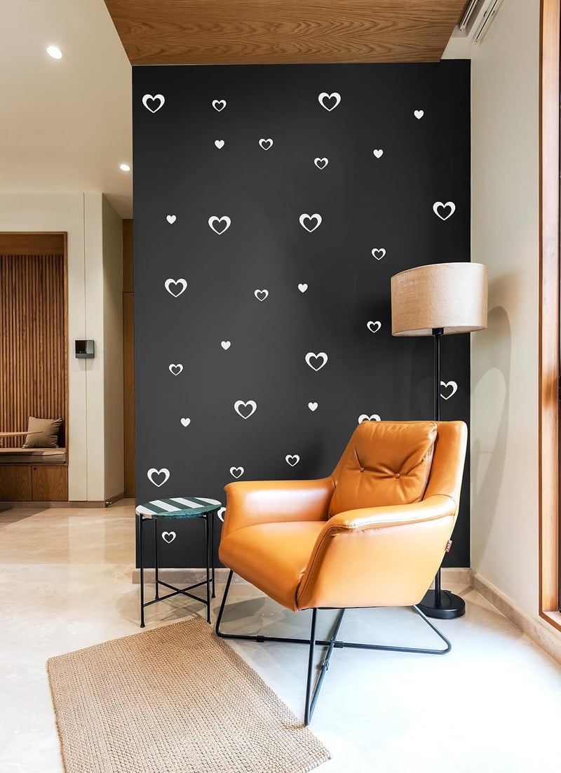 WallDesign Heart Pattern White Colour Set of 84 Peel and Stick Wall Decals for Bedroom, Kids Room, Hall, Home Décor, Living Room-Vinyl - Image 2
