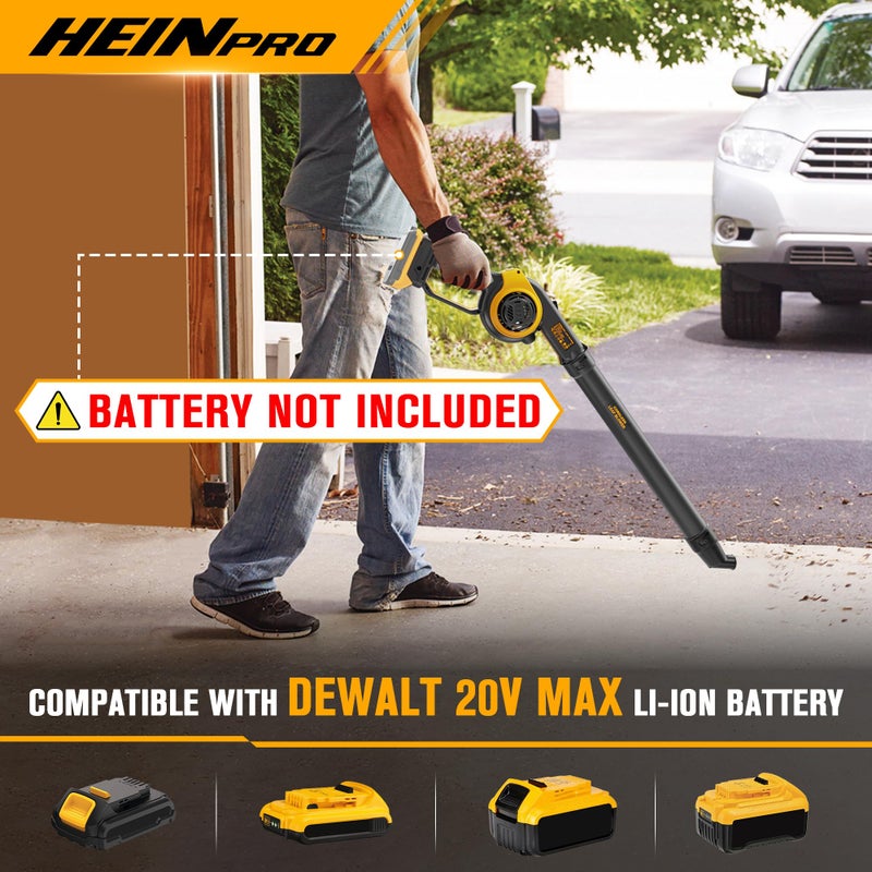 HEINPRO Cordless Leaf Blower Compatible with DEWALT 20V Max Battery (Tool Only) 200MPH Small Electric Leaf Blowers w/ 3 Speeds Mode, Lightweight Mill Leaf Blowers Battery Powered for Patio - Image 2