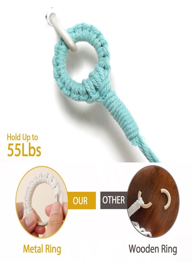 YKBU Stuffed Animals Hammock Corner Hanging Net for Macrame Stuffed Animal Storage Plush Toy Holder Toy Organizer for Boho Nursery Playroom Bedroom Kids Room Decor (light blue, Large) - Image 4