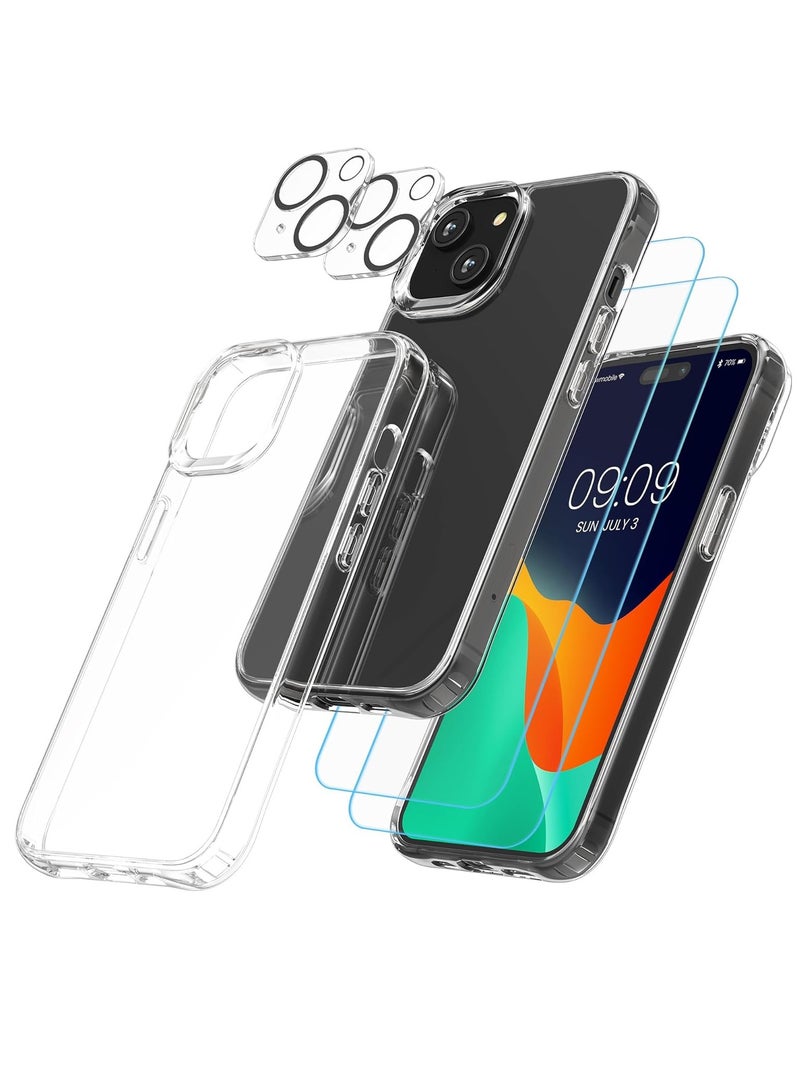 ELTRAZONE 5-in-1 Clear Case Set for iPhone 15 Plus – Includes Screen & Camera Protectors – Transparent - Image 1