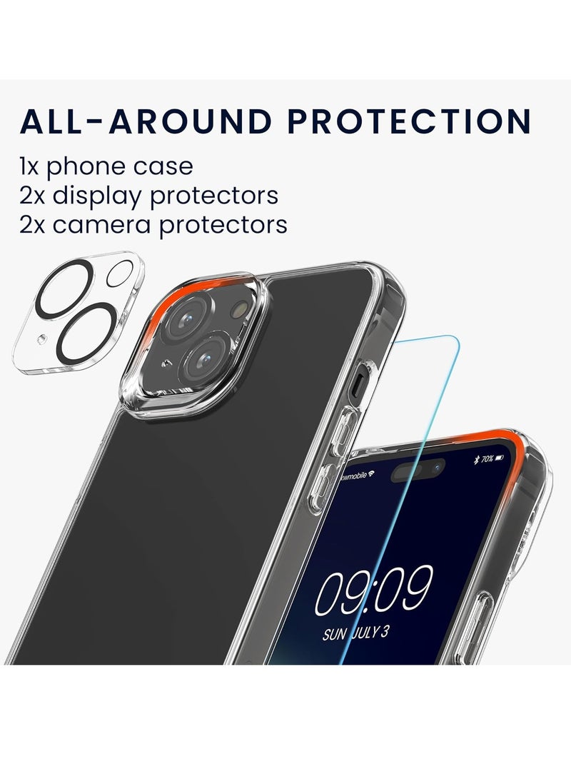 ELTRAZONE 5-in-1 Clear Case Set for iPhone 15 Plus – Includes Screen & Camera Protectors – Transparent - Image 3