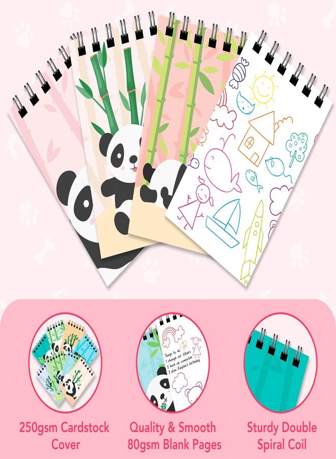 Decorably 24 Pack Panda Party Favors for Kids 8-12 - 12 Adorable Designs 2.4x4in Panda Notepad, Spring Bound 20 Sheets - Image 4