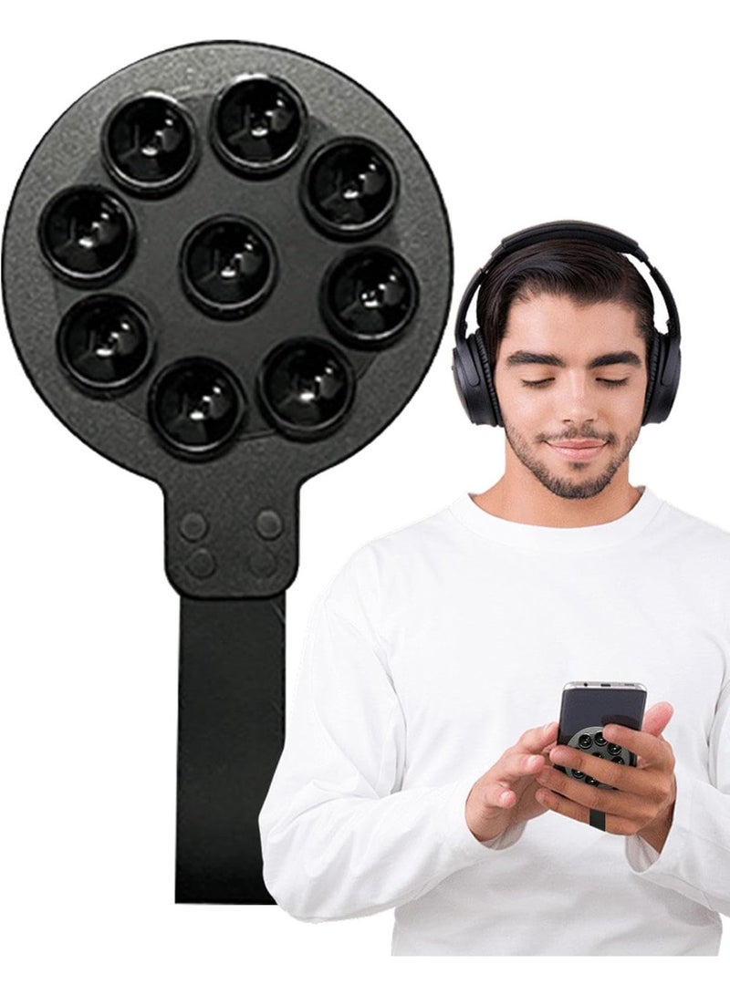 Silicone Suction Phone Case Mount, Non Slip Sticky Phone Grip for Cellphone for Strong Grip Holder for Selfies and Videos - Black - Image 3