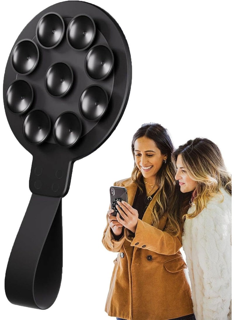 Silicone Suction Phone Case Mount, Non Slip Sticky Phone Grip for Cellphone for Strong Grip Holder for Selfies and Videos - Black - Image 4