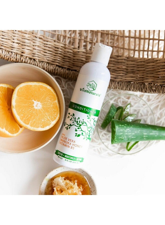 وايلد ناتشورلز بلسم خالٍ من الكبريتات: مع عسل مانوكا + الصبار، لعلاج تساقط الشعر وترققه وفروة الرأس الجافة والحكة. مضاد للقشرة ومرطب، 98% طبيعي و80% عضوي، مستخلص من النباتات العلاجية - Image 2