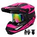 SanQing Motocross HelmetAdult Youth ATV Dirt Bike Motorcycle HelmetBMX 4Wheeler OffRoad Mountain Bike HelmetDOT CertifiedWGloves Goggles Mask 4Piece Set X Pink XLarge - Image 2