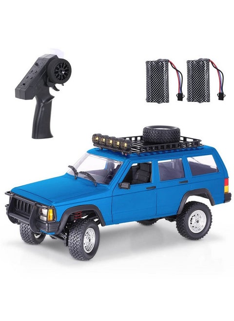 Rc Rock Crawler, 1:12 Scale Remote Control Car, 4Wd Off Road Rc Truck, 2.4Ghz All Terrains Climbing Vehicle, Rc Car With Led Lights For Kids And Adults, Include 2 Batteries (Blue)