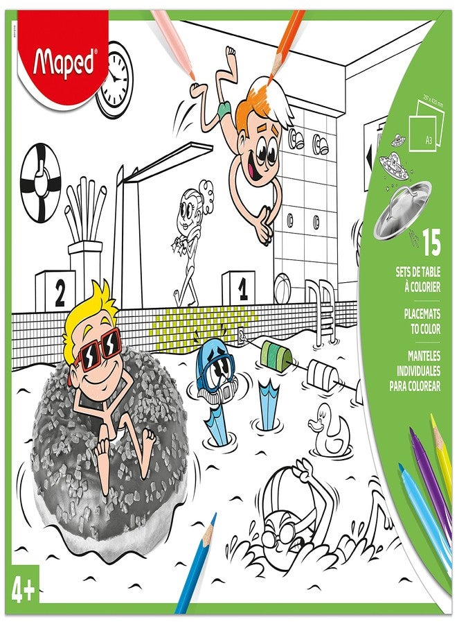 Maped Placemats to Color, Cardboard Sleeve, 15 Sheets - Image 4