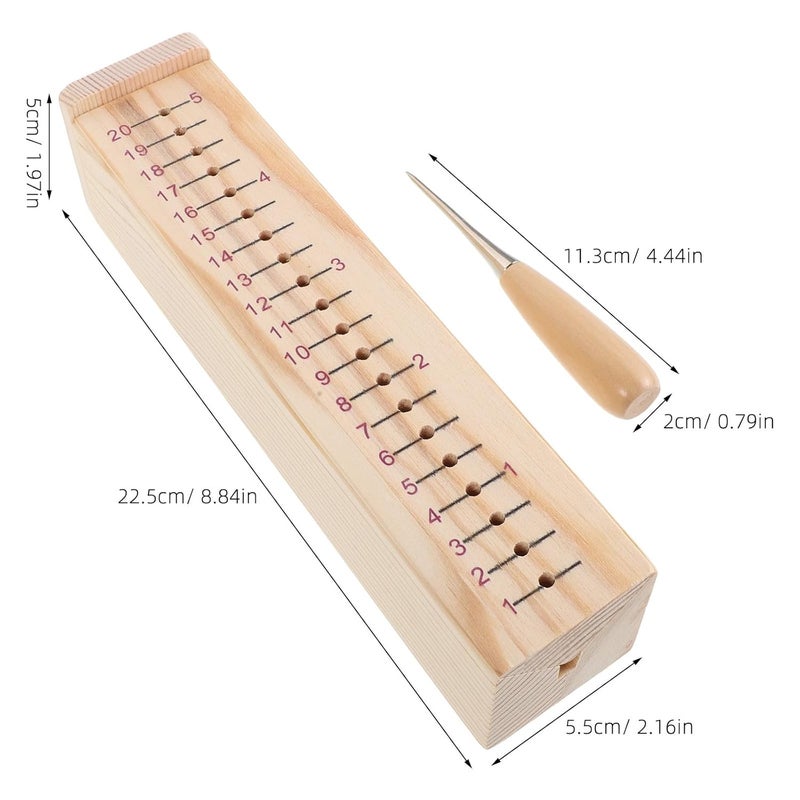 Operitacx Wood Book Binding Cradle: Wooden Bookbinding Punching Cradle with Piercing Guide, Handmade Book Binding Supplies for Notebook Making and School Use - Image 2
