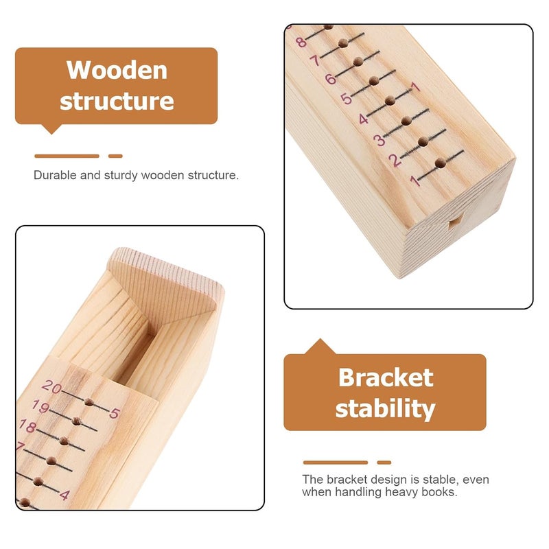Operitacx Wood Book Binding Cradle: Wooden Bookbinding Punching Cradle with Piercing Guide, Handmade Book Binding Supplies for Notebook Making and School Use - Image 3