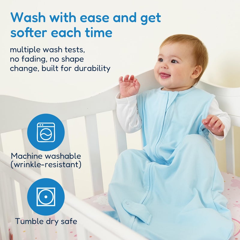 TotAha Sleep Sack 0-6 months 3 Pack, ery Soft, Safe Wearable Blanket Baby Sleeping Bag with 2-way Zipper for Girl Boy, 0.5 TOG - Image 3