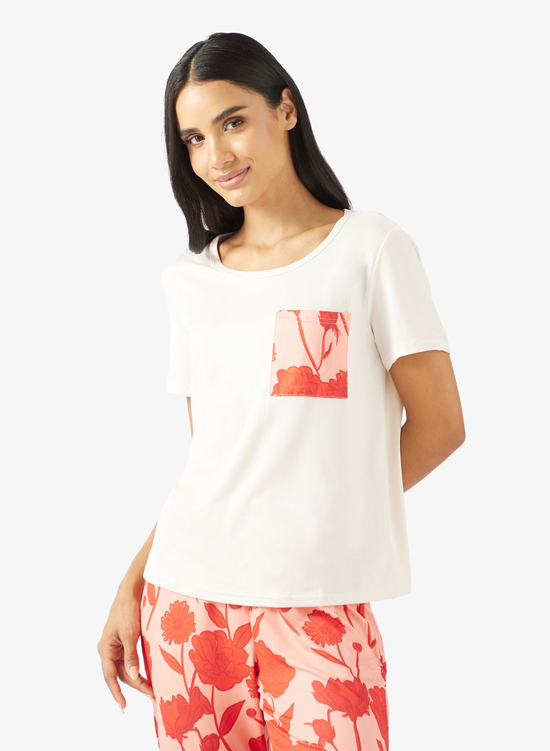 Ginger Relaxed Fit T-Shirt & Floral Pyjama Set - Image 3