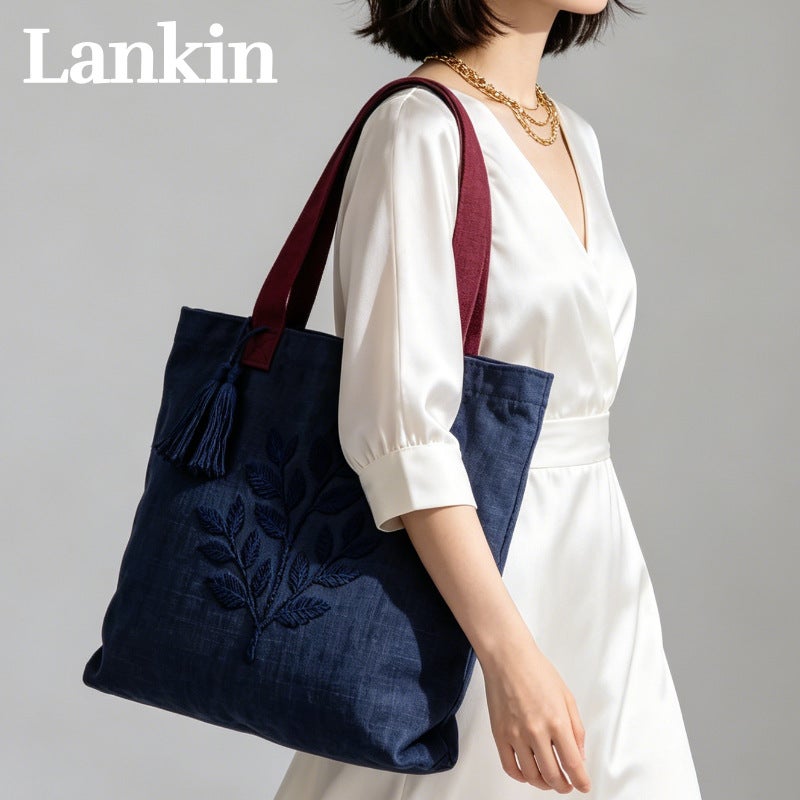 Canvas Tote Bag with Embroidery - Image 3