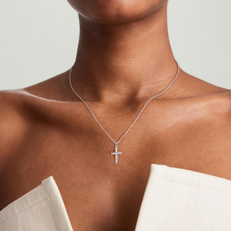 Tewiky Dainty Cross Necklace for Women, Sterling Silver Plated Simple Cute Tiny Cross Pendant Choker Necklaces Jewelry Confirmation Gifts - Image 2