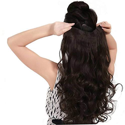 SPYKART Hair Extensions And Wigs Womens Girls Clip In WavyCurly Hair Extension Natural Brown - Image 1