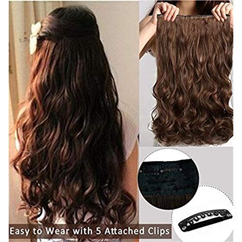 SPYKART Hair Extensions And Wigs Womens Girls Clip In WavyCurly Hair Extension Natural Brown - Image 2