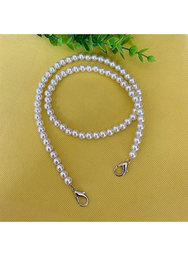Yunmoxiao 3 Pcs Imitation Pearl Beads Short Long Purse Chain Strap,DIY Round Imitation Pearl Handbag ChainReplacement Handle Shoulder Cross Body Bag Handbag Chains Accessories with Metal Buckles  - Image 5