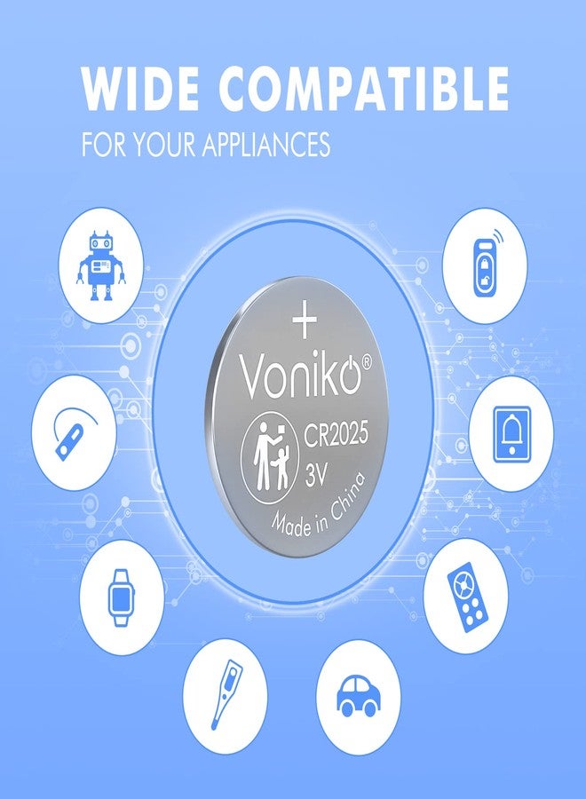 Voniko CR2025 3V Lithium Batteries 5 Pack for Child Safety, Compatible with Remotes, Key Fobs, Watches, Calculators - 7 Years Shelf Life - Image 4