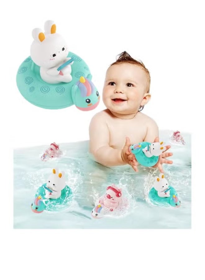 Cute Rabbit Baby Bath Toys, Floating Wind-Up Kids Bathtub Toys for 1-6 Years Old Boy Girl, Perfect for Birthday, Baby Shower, Beach,Bath Time - Image 1