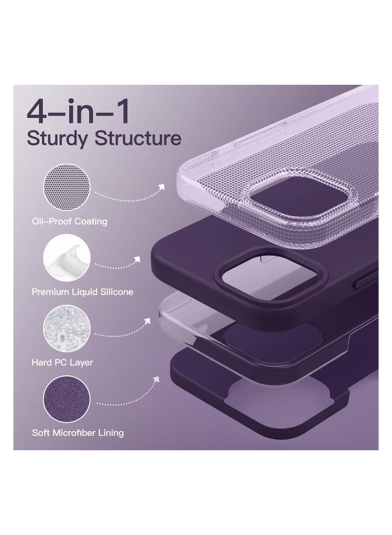 Silicone Case for Apple iPhone 14 Pro Max 6.7-Inch, Silky-Soft Touch Full-Body Protective Phone Case, Shockproof Cover with Microfiber Lining (Deep Purple) - Image 5