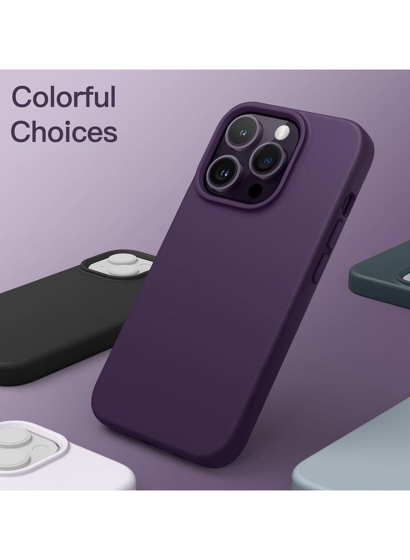 Silicone Case for Apple iPhone 14 Pro Max 6.7-Inch, Silky-Soft Touch Full-Body Protective Phone Case, Shockproof Cover with Microfiber Lining (Deep Purple) - Image 4