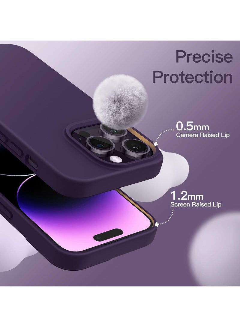 Silicone Case for Apple iPhone 14 Pro Max 6.7-Inch, Silky-Soft Touch Full-Body Protective Phone Case, Shockproof Cover with Microfiber Lining (Deep Purple) - Image 2