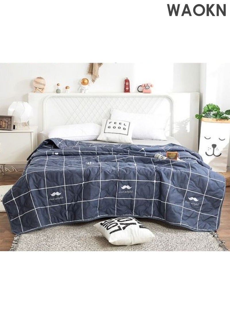 WAOKN Cotton Summer Quilt, Overall washable Quilt Soft Washed Cotton Material Bed Quilt Soft and Breathable Lightweight for Summer  Air-conditioned Room Summer Quilt Thin Section for Summer - Image 2