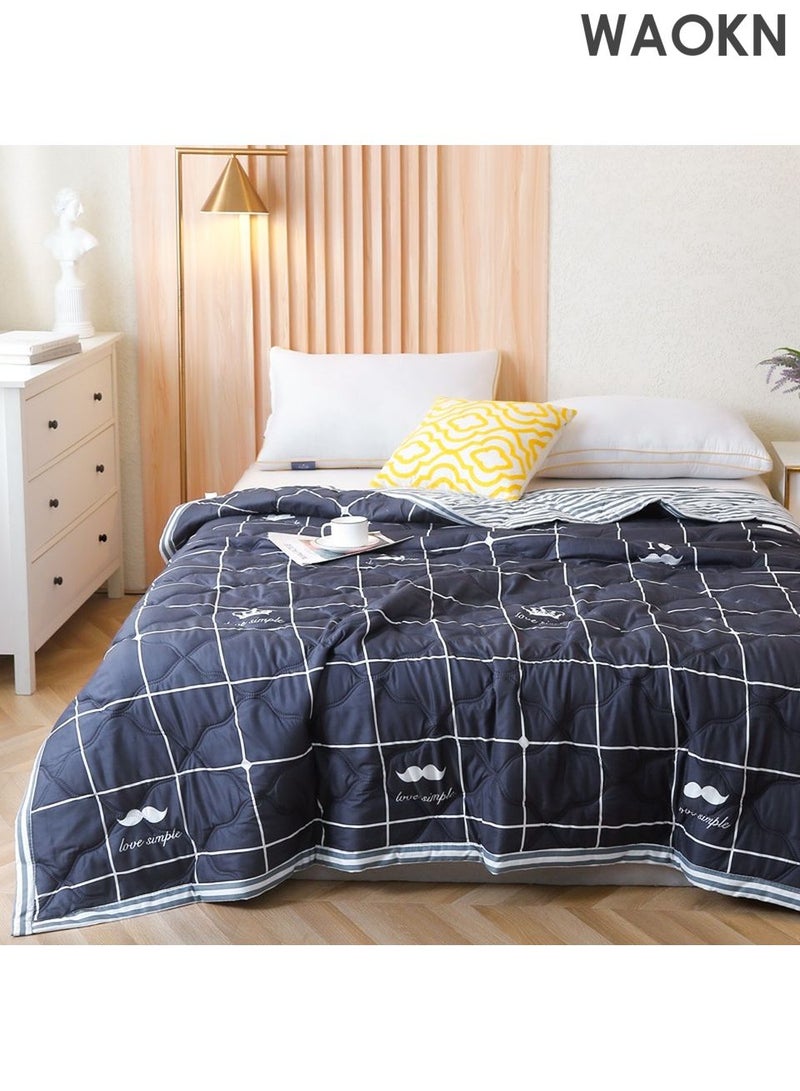 WAOKN Cotton Summer Quilt, Overall washable Quilt Soft Washed Cotton Material Bed Quilt Soft and Breathable Lightweight for Summer  Air-conditioned Room Summer Quilt Thin Section for Summer - Image 1