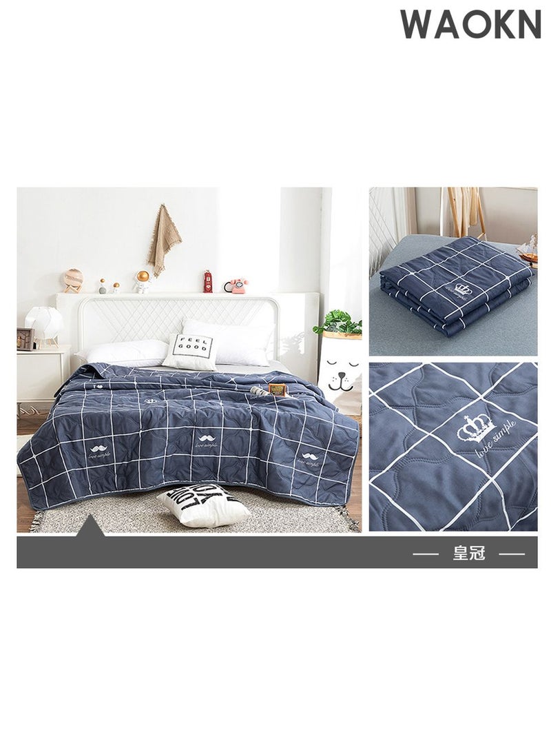 WAOKN Cotton Summer Quilt, Overall washable Quilt Soft Washed Cotton Material Bed Quilt Soft and Breathable Lightweight for Summer  Air-conditioned Room Summer Quilt Thin Section for Summer - Image 5