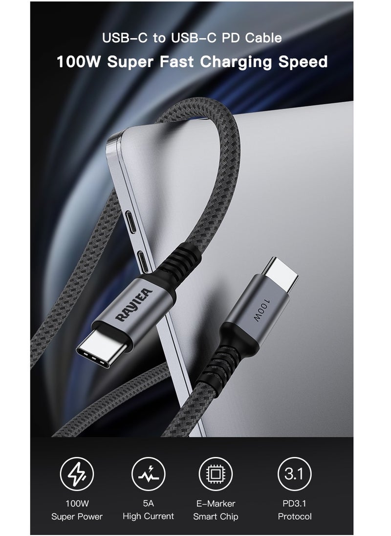 كابل USB-C إلى USB-C بسرعة 100 وات للشحن السريع ونقل البيانات، رمادي - pzsku/ZE1E301548078368162DAZ/45/_/1705340445/5036feda-4aee-48c3-ac4e-5c4a585546a6