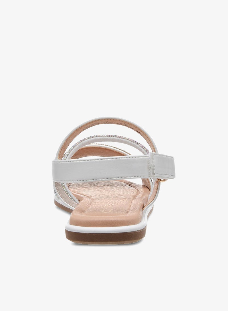 Celeste Girls' Embellished Open Toe Sandals with Hook and Loop Closure - Image 4