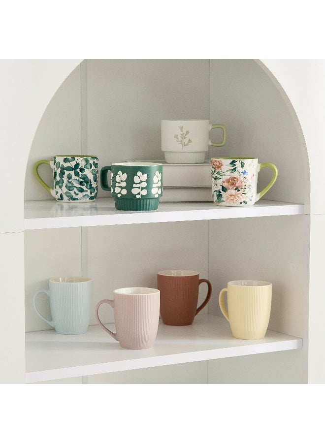 Home Box كوب سيراميك مزخرف بالأوراق - 380 مل للمنزل - Image 4