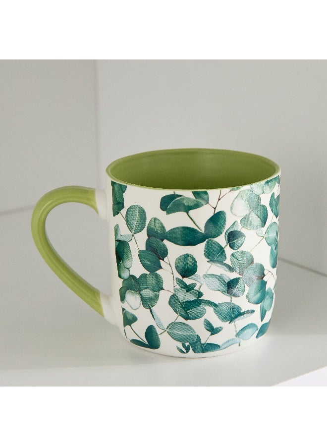 Home Box كوب سيراميك مزخرف بالأوراق - 380 مل للمنزل - Image 2