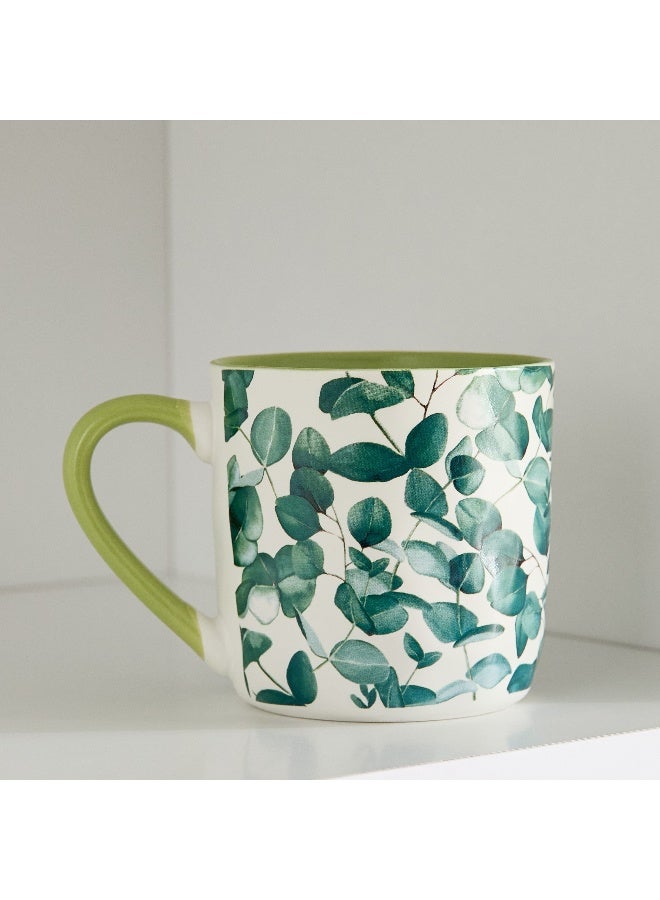 Home Box كوب سيراميك مزخرف بالأوراق - 380 مل للمنزل - Image 1