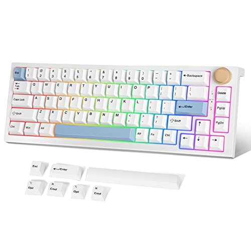 FANTECH MAXFIT67 3-Mode Mechanical Gaming Keyboard RGB Backlit, 65% (67-Key) Hot Swappable Type-C Wired Mechanical Keyboard, Kailh White Switch, Off-White - Image 1
