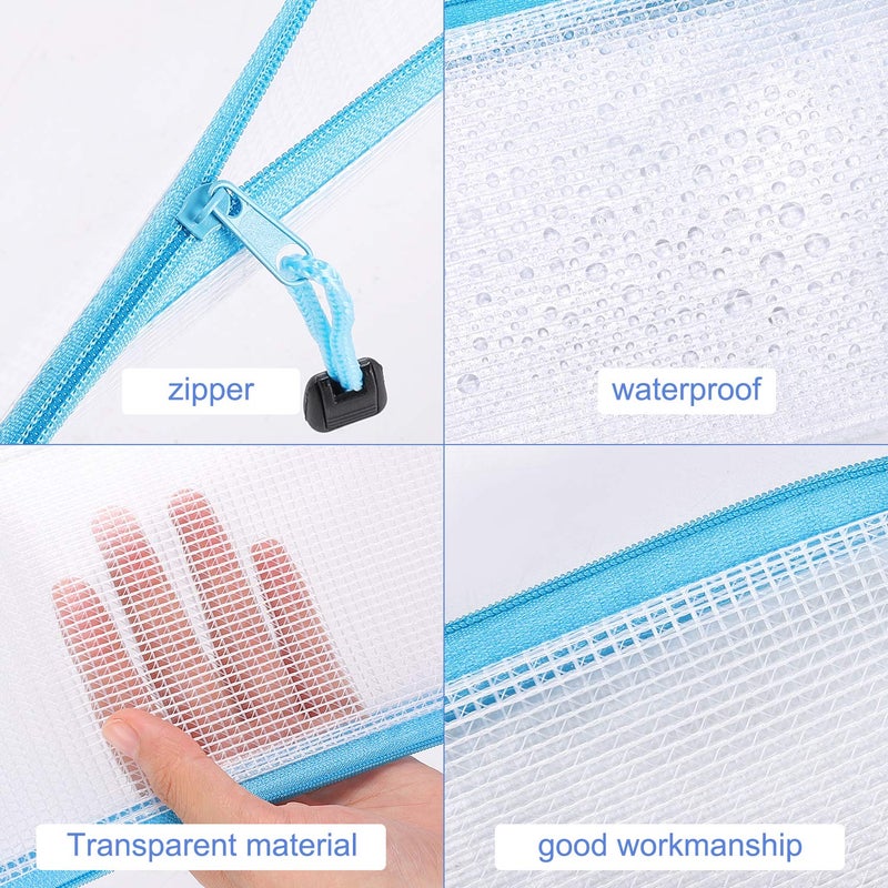 Sinzip 20 Pack Multicolored Zipper Mesh Pouch, Zipper Pencil Pouches Pen Bags, Multipurpose Travel Bags for Cosmetic School Office Supplies and Travel Accessories, 10 Colors (Assorted B) - Image 2
