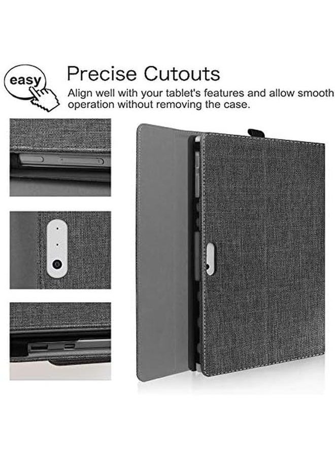 erorex - Case For New Microsoft Surface Pro 7 Pro 6 Pro 5 Pro 4 Pro 3 12.3 Inch Tablet Multiple Angle Viewing Portfolio Business Cover Compatible With Type Cover Keyboard (Denim Charcoal) - Image 1