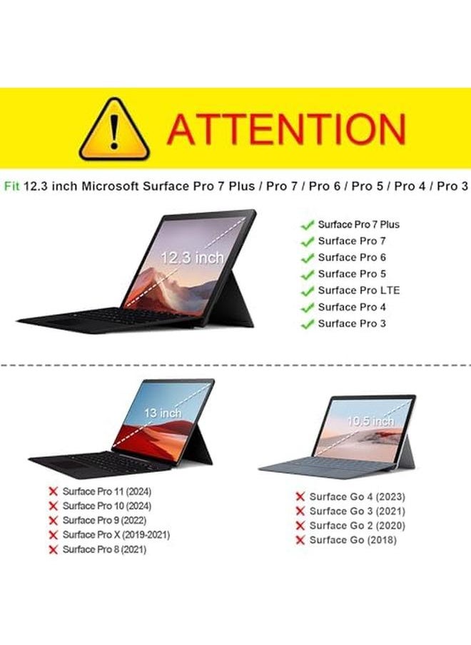 erorex - Case For New Microsoft Surface Pro 7 Pro 6 Pro 5 Pro 4 Pro 3 12.3 Inch Tablet Multiple Angle Viewing Portfolio Business Cover Compatible With Type Cover Keyboard (Denim Charcoal) - Image 1