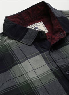 Dennis Lingo Olive Slim Fit Casual Spread Shirt - 100% Cotton  - Image 2