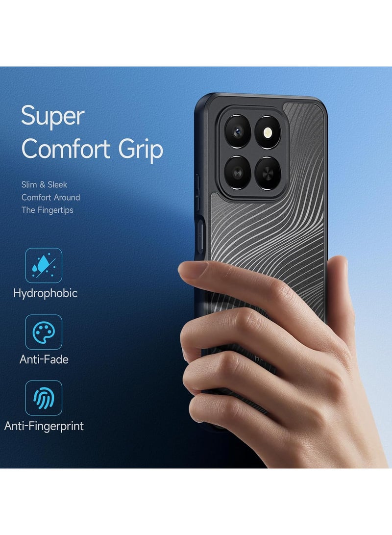 عام غطاء واقي متوافق مع هاتف Honor X7d 4G/5G - غطاء خلفي شفاف مقسى انسيابي، مقاوم لبصمات الأصابع والسقوط، غطاء واقي ماص للصدمات من مزيج PC+TPU - Image 2