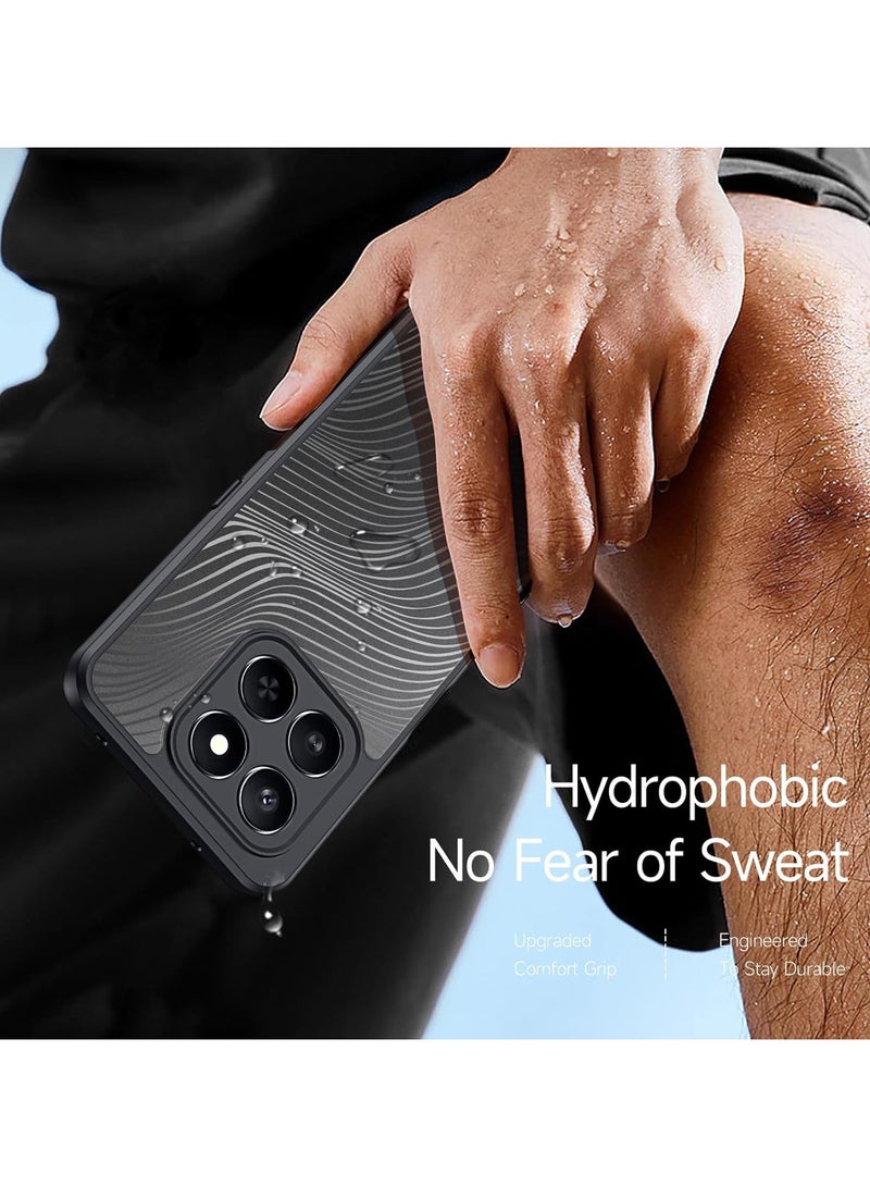 عام غطاء واقي متوافق مع هاتف Honor X7d 4G/5G - غطاء خلفي شفاف مقسى انسيابي، مقاوم لبصمات الأصابع والسقوط، غطاء واقي ماص للصدمات من مزيج PC+TPU - Image 4