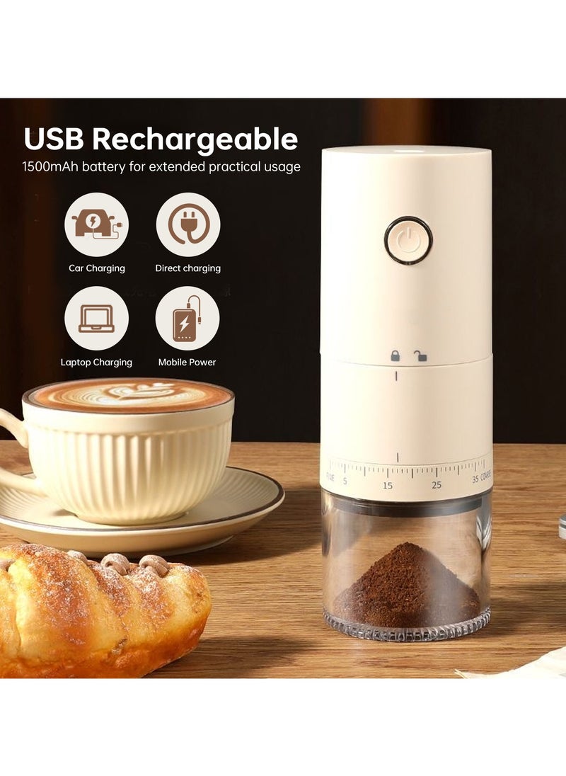 Perfin Electric Coffee Grinder With External 38 Coarseness Adjustable, USB Rechargeable, Coffee Burr Grinder For Home And Office Travel  - Image 4