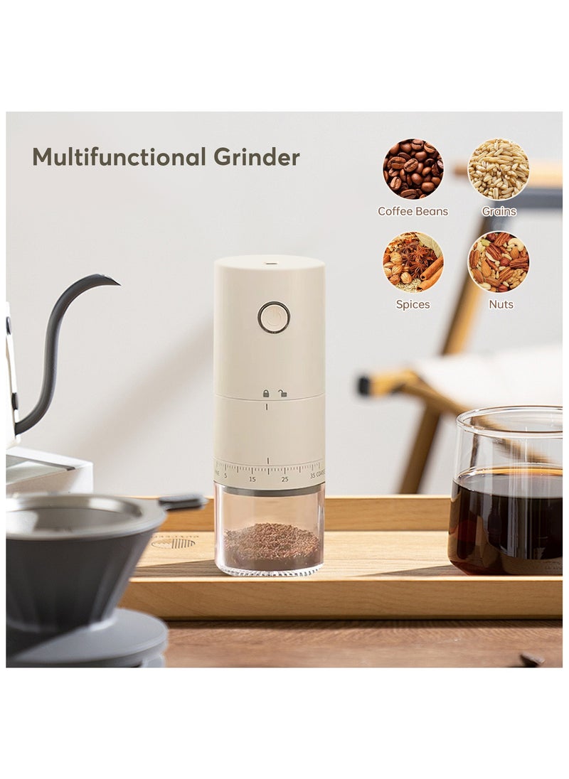 Perfin Electric Coffee Grinder With External 38 Coarseness Adjustable, USB Rechargeable, Coffee Burr Grinder For Home And Office Travel  - Image 5