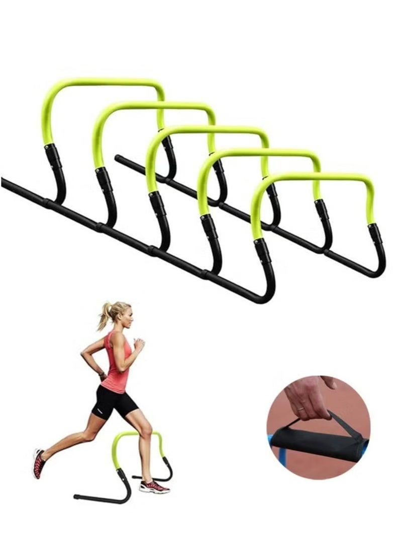 WALALLA 5-Pack Agility Training Hurdles Set - Adjustable Speed Training Equipment for Basketball, Soccer & Football | Includes Carry Bag | Perfect for Athletes & Coaches (Multi-Height) - Image 1