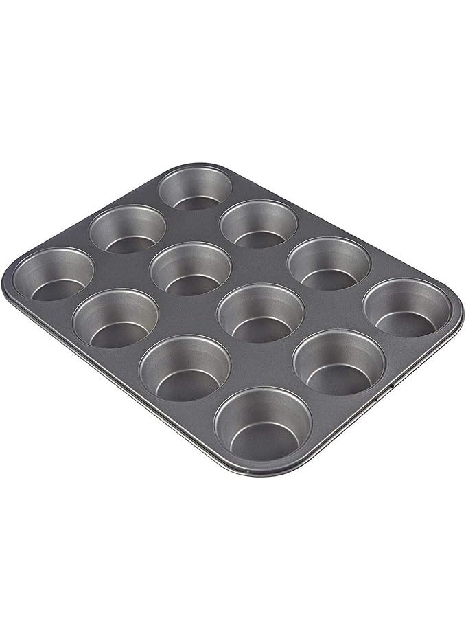 Cake Molds Non Stick Reusable Muffin Cupcake Baking Pan of 12 Cup Regular Size  - Image 1