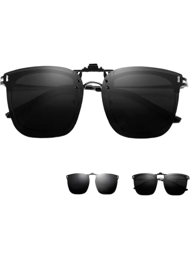 Shi Yun Shiyun High-Definition Polarized Sunglasses Clip-On, Fashionable Gm Style For Men And Women, Myopia Glasses, Sunglasses Clip-On, Uv Protection, Style A - Image 2